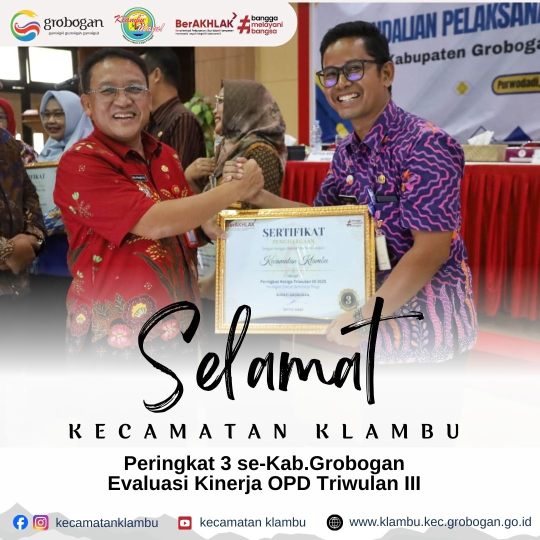 Peringkat 3 Evaluasi Kinerja OPD Triwulan III