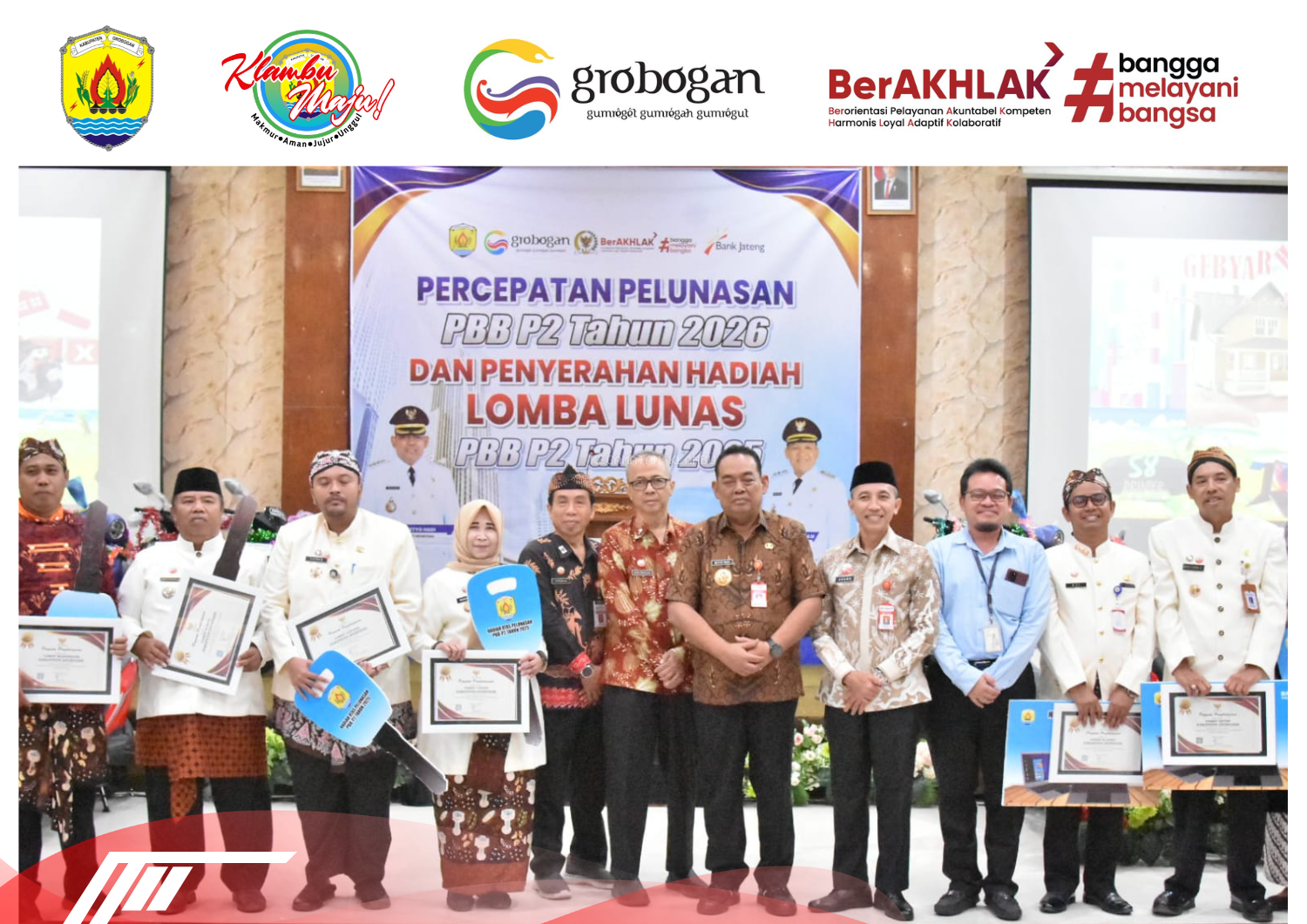 Kecamatan Klambu Raih Penghargaan Pelunasan PBB-P2 Tahun 2026